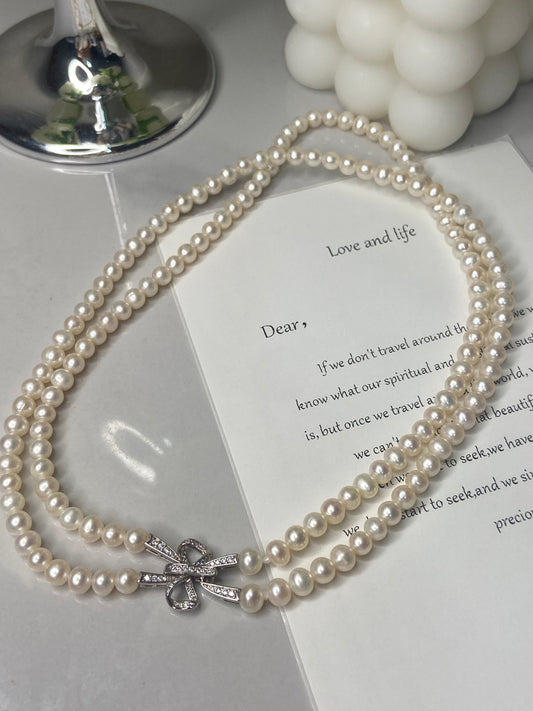 baby pearl double layer necklace